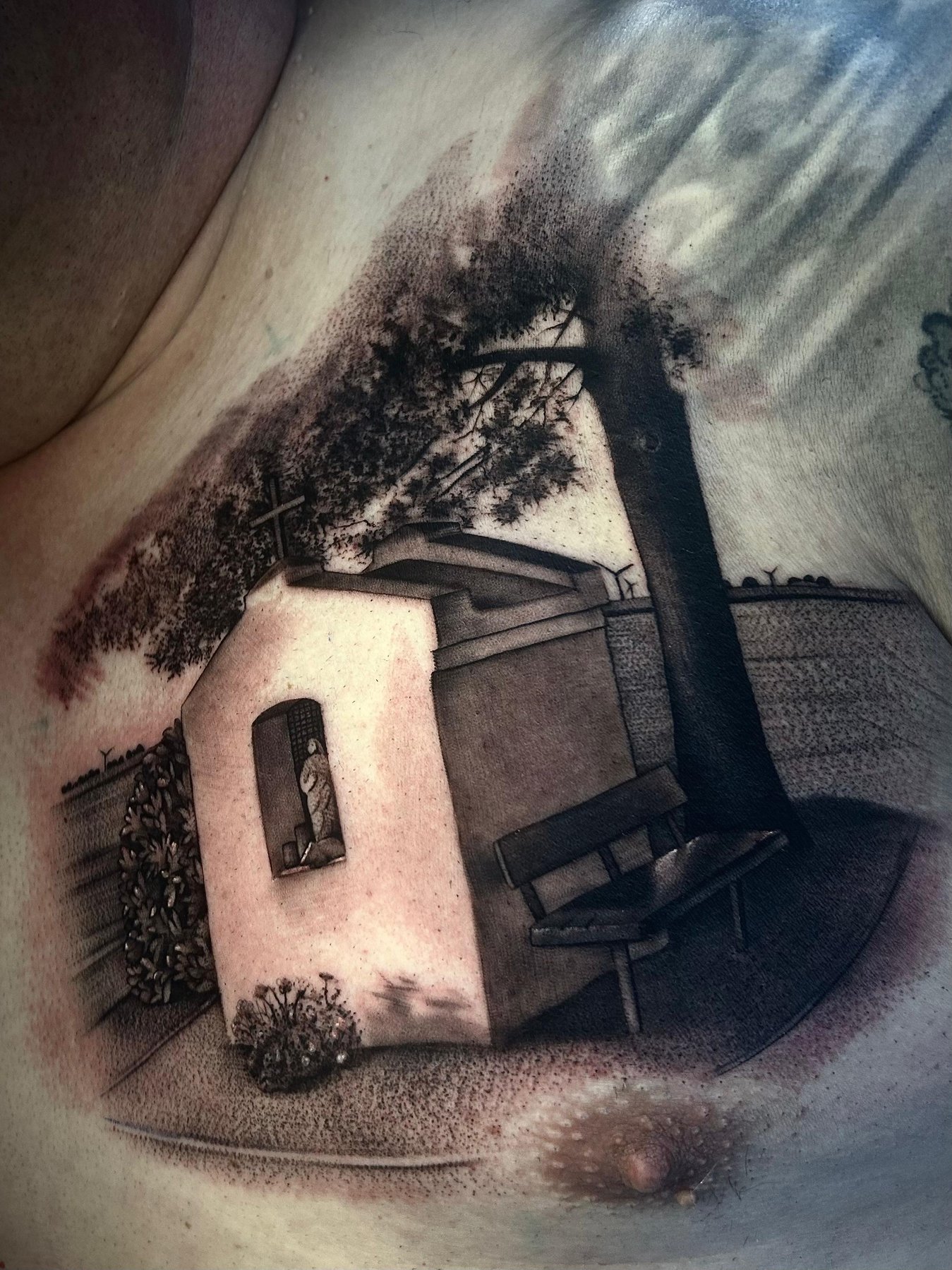 Portfolio Motiv: Kapelle mit Baum, Landschaftsmotiv